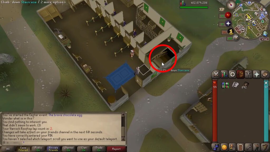 West Varrock Bank basement entrance | OSRS Easter Event 2026
