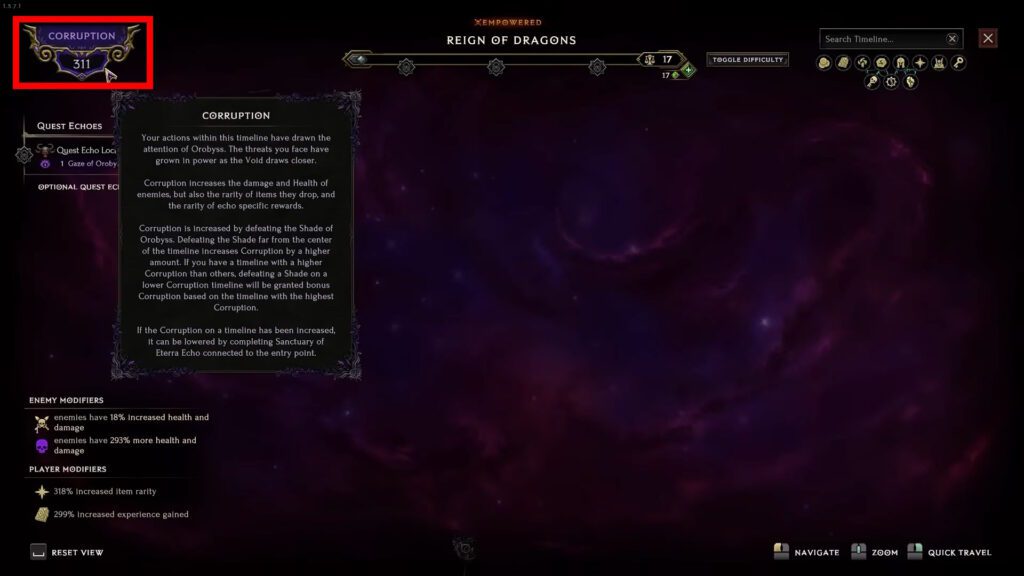 Corruption tooltip | Last Epoch
