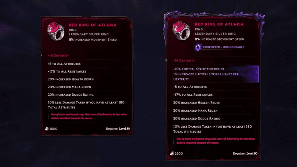 Corrupt Item example. 