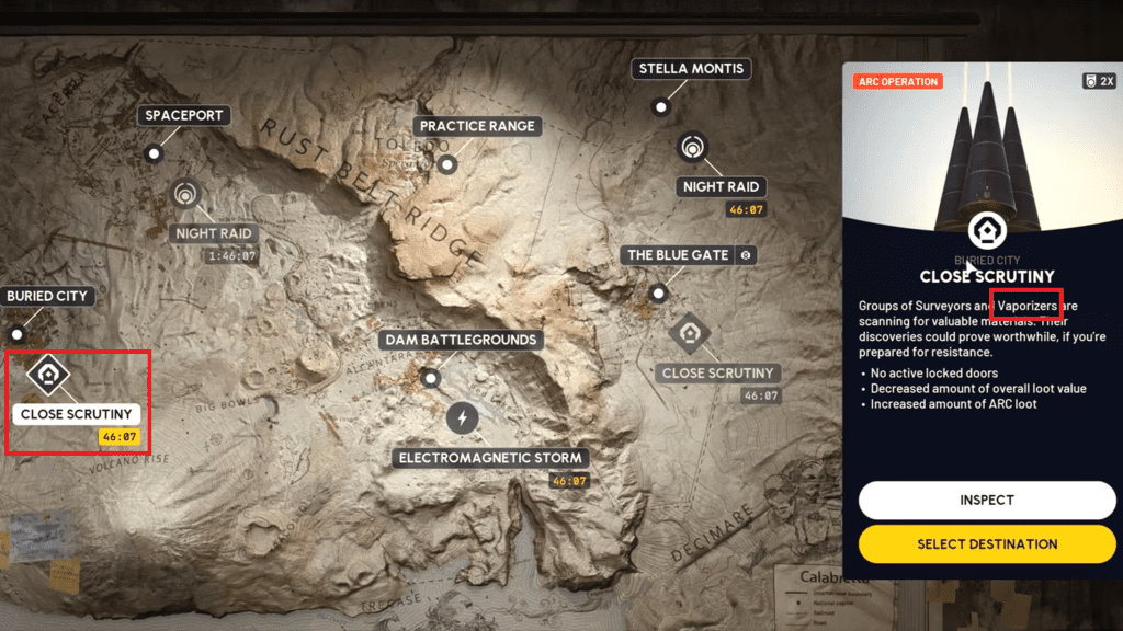The new map condition called Close Scrutiny. 