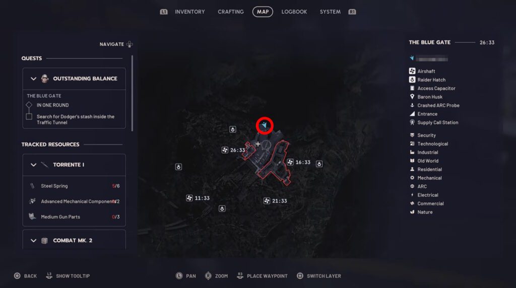Dodger's Traffic Tunnel Stash map | ARC Raiders - Outstanding Balance