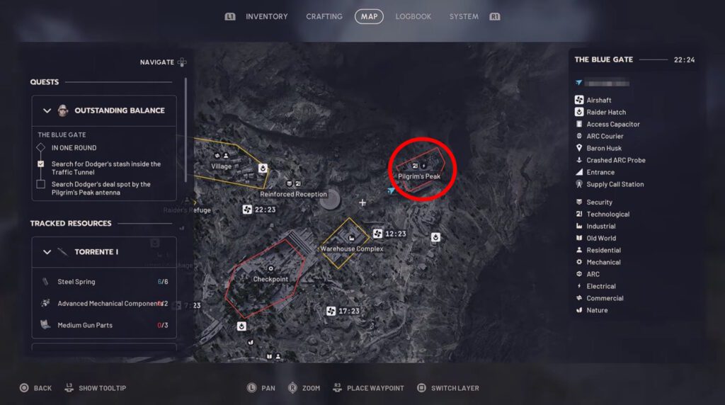 Pilgrim's Peak on the Blue Gate map | ARC Raiders - Outstanding Balance