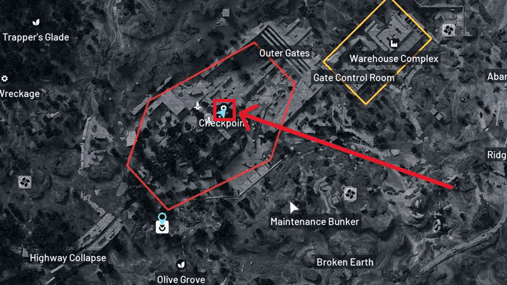Third Objective in Checkpoint marked on the map.