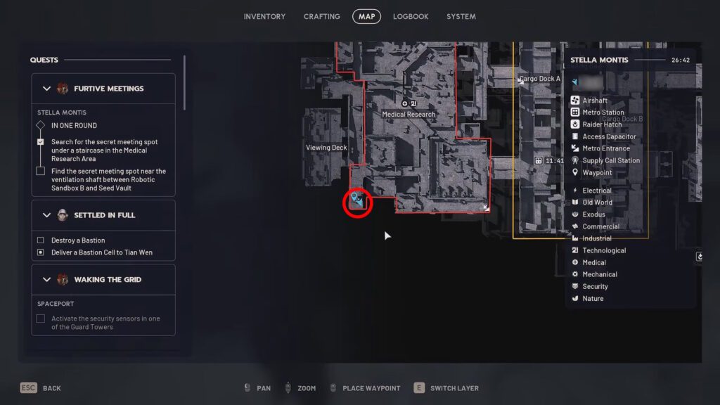 Secret Meeting Spot location by Medical Research in Stella Montis | ARC Raiders