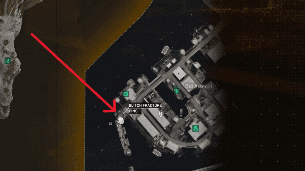 Location of the Link Forger Glitch Fracture marked on the map.