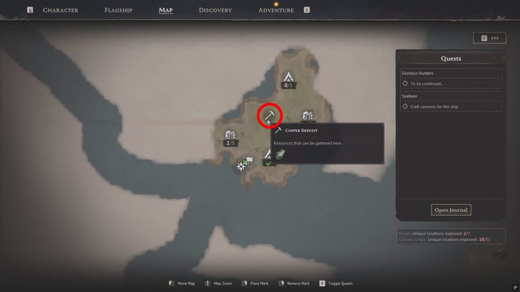 Revealed Copper Deposit example on the map | Windrose