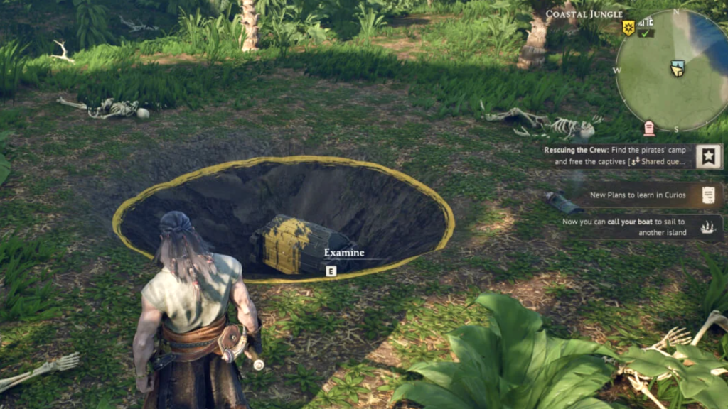 Example of a buried treasure chest.