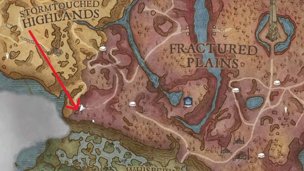 Location of the "Manktongue" Goblin  marked on the map.
