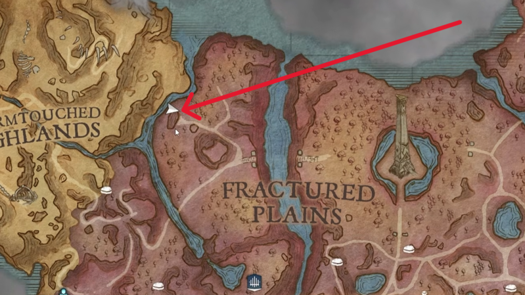 Location of the Elder Garou marked on the map. 