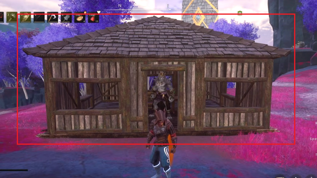 Example of a house built around Elder Garou.