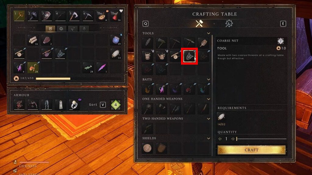 Coarse Net at Crafting Table | RuneScape: Dragonwilds