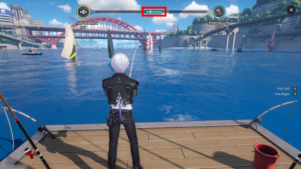 Overlapping the yellow bar and green gauge while fishing | Neverness to Everness