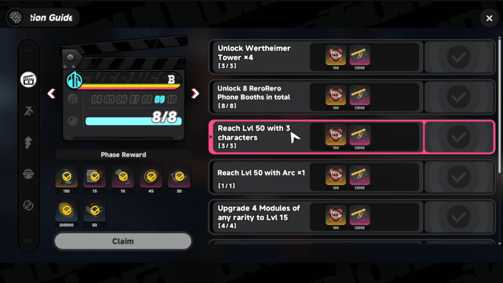 Chapter's Screen in the Exploration Guide.
