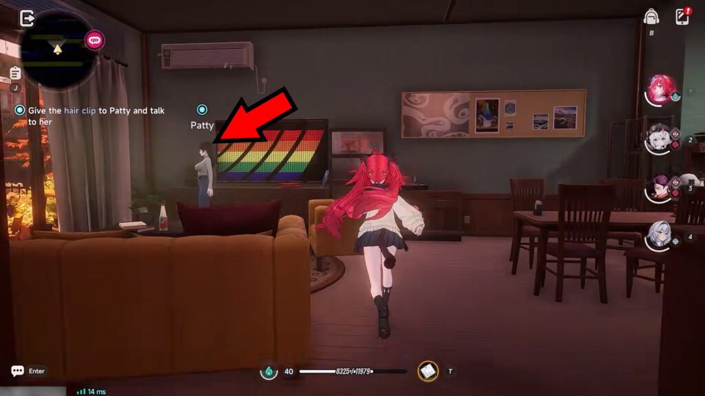 Give Hair Clip to Patty | NTE: Look Around the House for Miles Apart Quest Guide