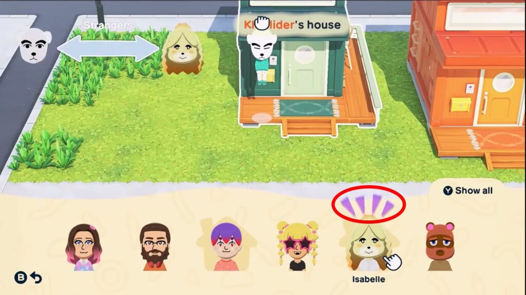 Purple lines showing a Mii needs help | Tomodachi Life: Living the Dream