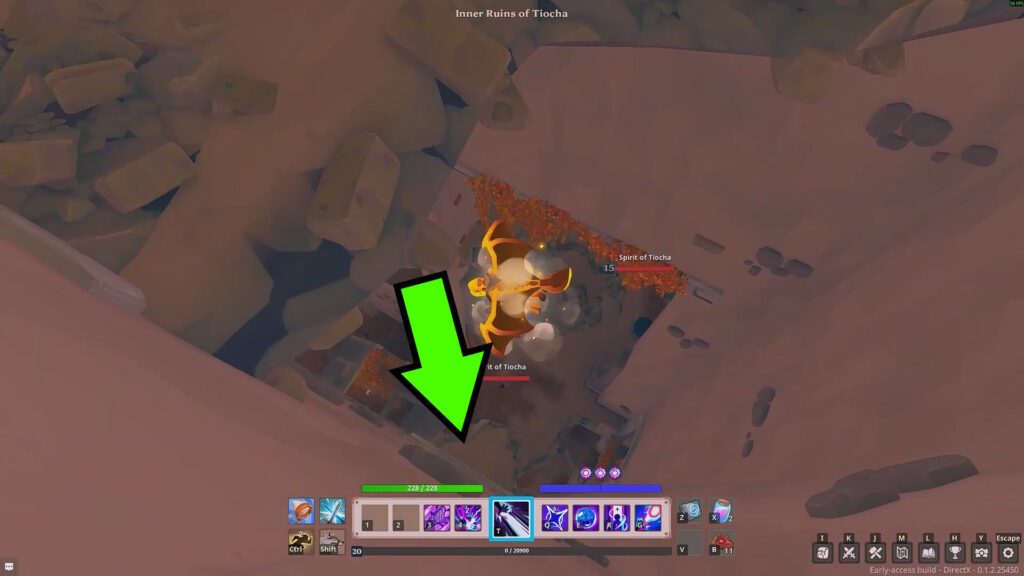 Ledge below da'Mascus arena, Ruins of Tiocha | Farever