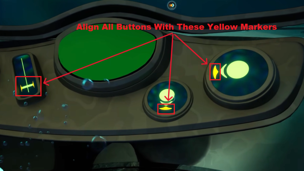 Align all the buttons with the yellow markers by pressing them.