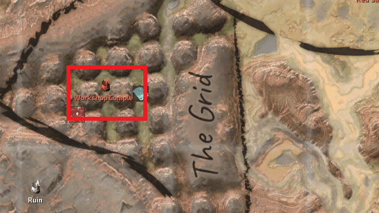 Location of the Workshop Complex in Venge marked on the map. 