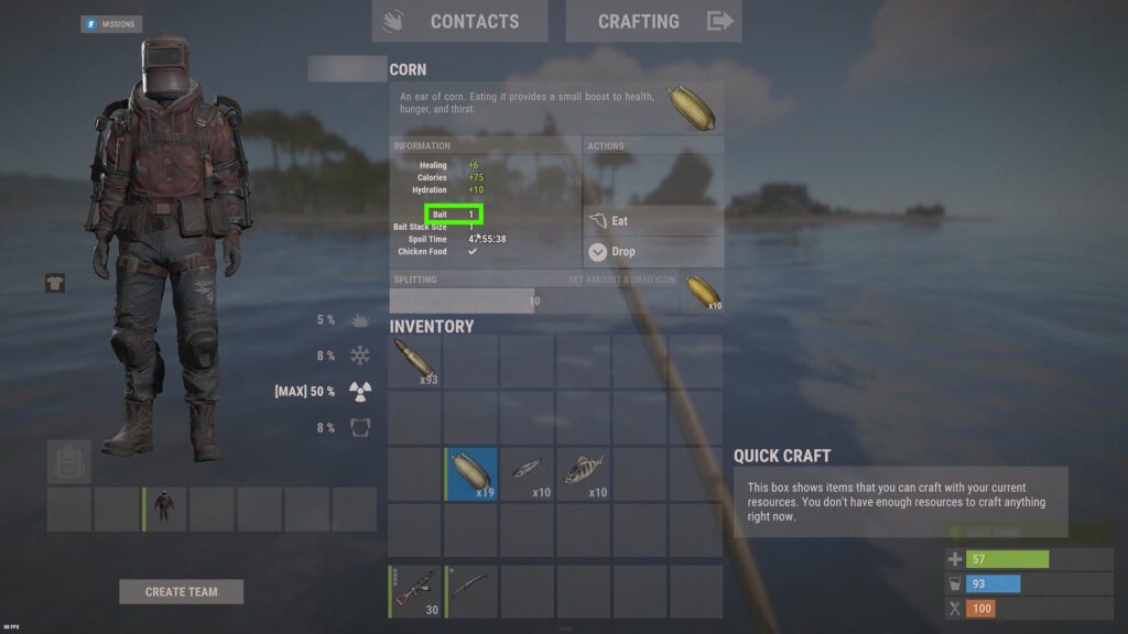Bait value on food | Rust