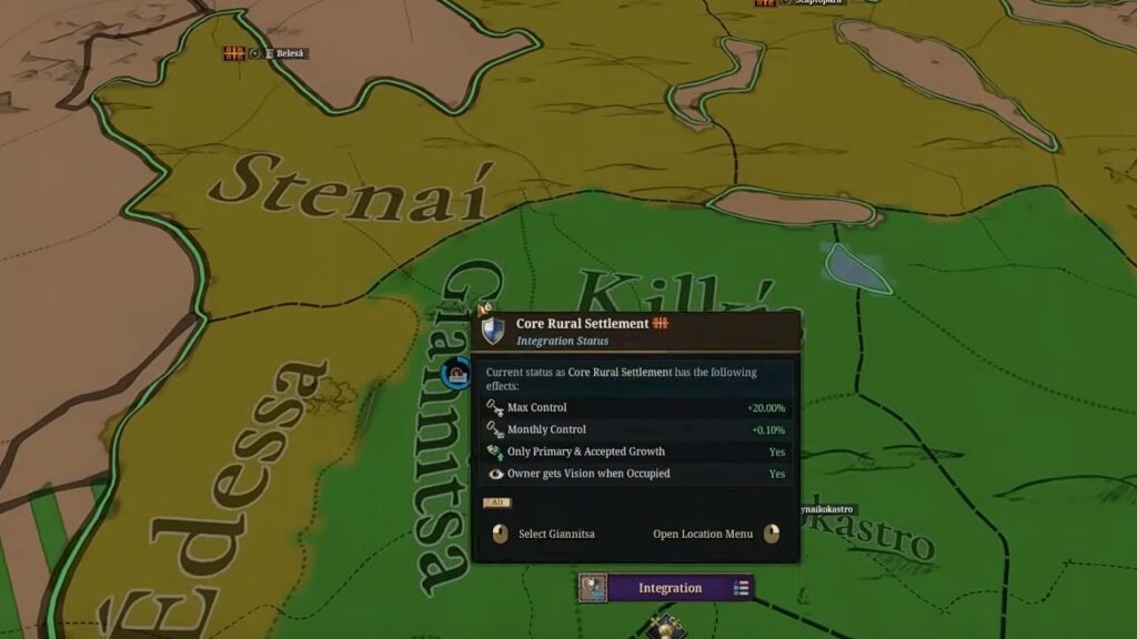 Example of a Core Location | Europa Universalis 5