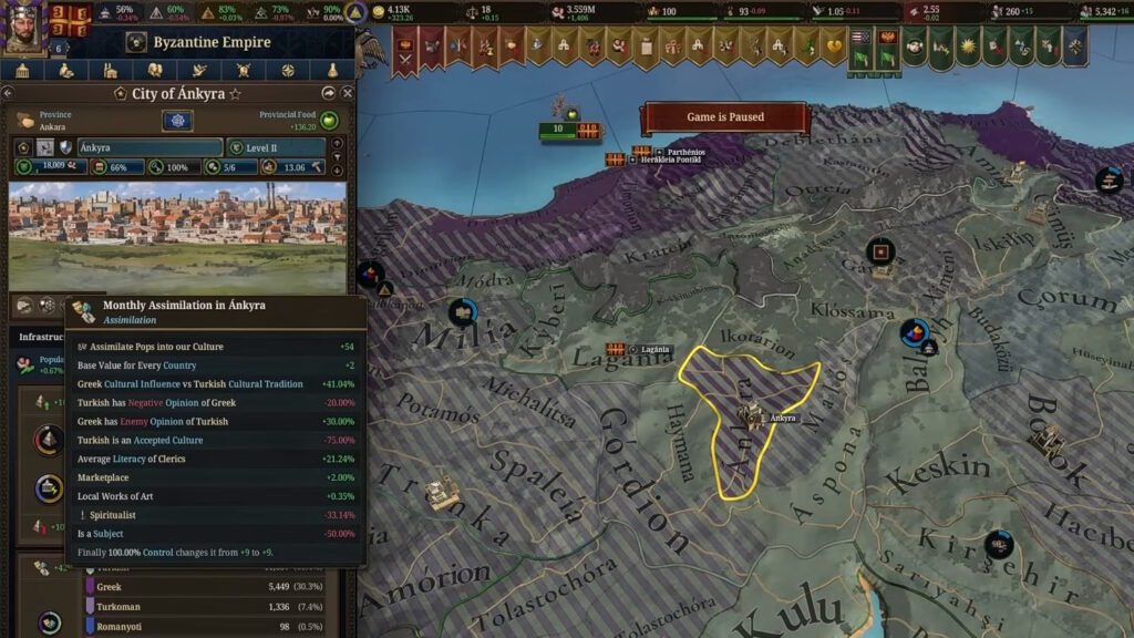 Monthly Assimilation example | Europa Universalis 5