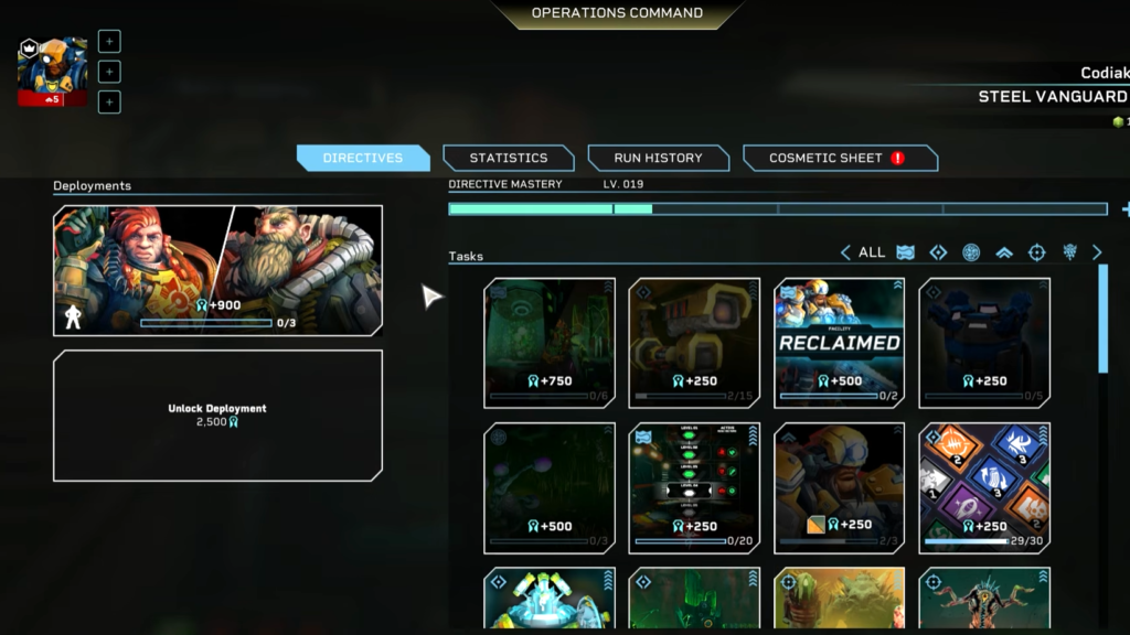 The Directives screen of Operations Command.