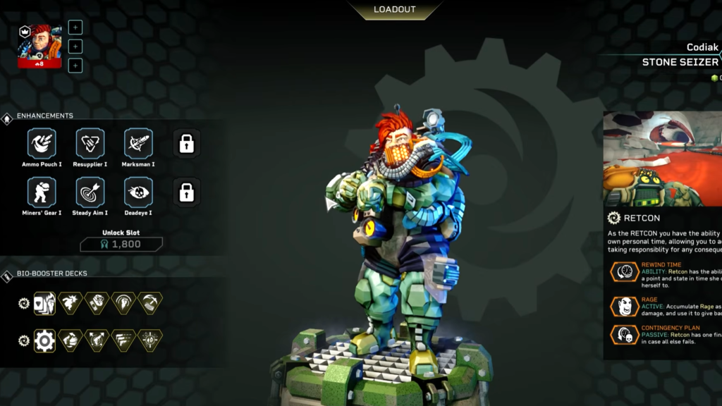 The Loadout screen.