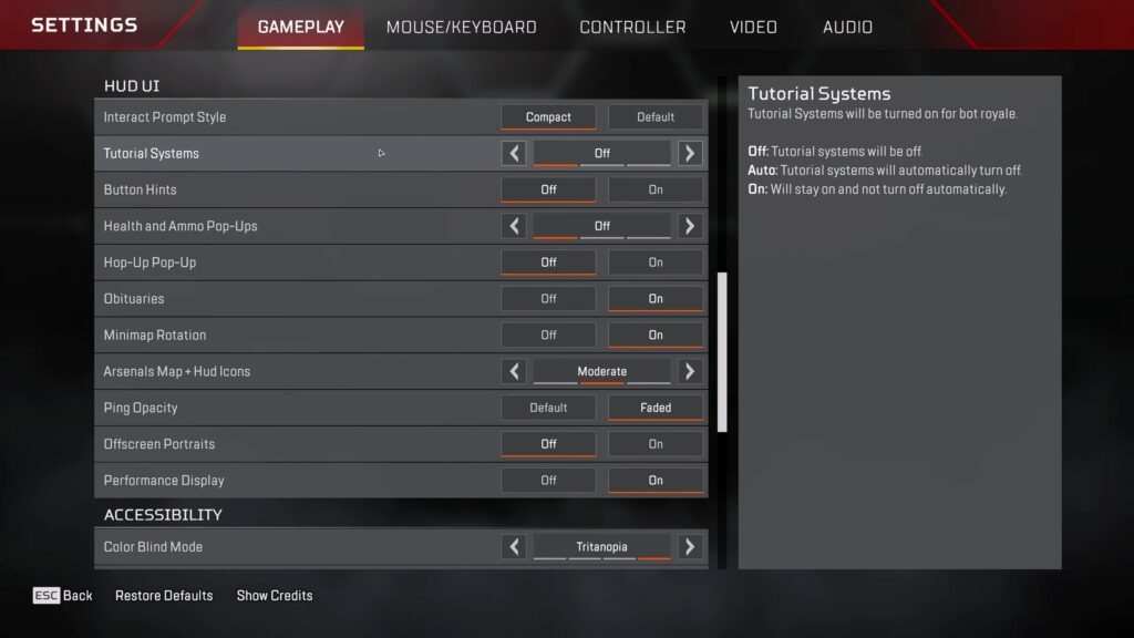 Apex Legends Gameplay Settings