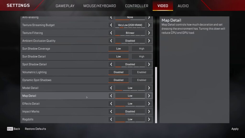 Apex Legends Video Settings