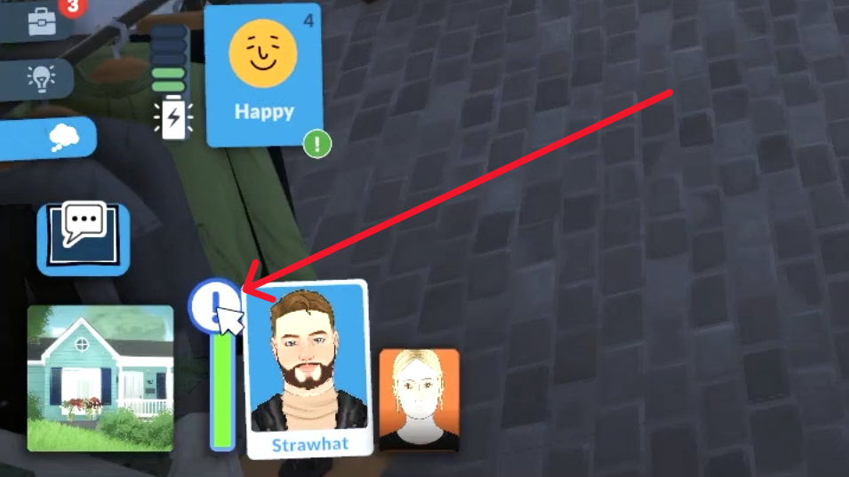 The Exclamation Mark button allows you to select cards. 