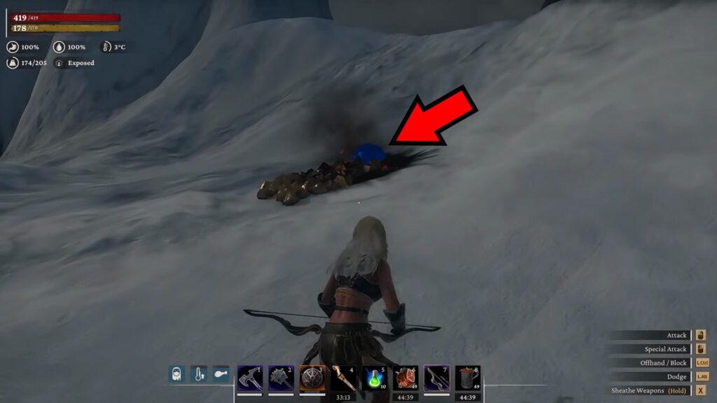 Cracked meteorite, blue core | Conan Exiles