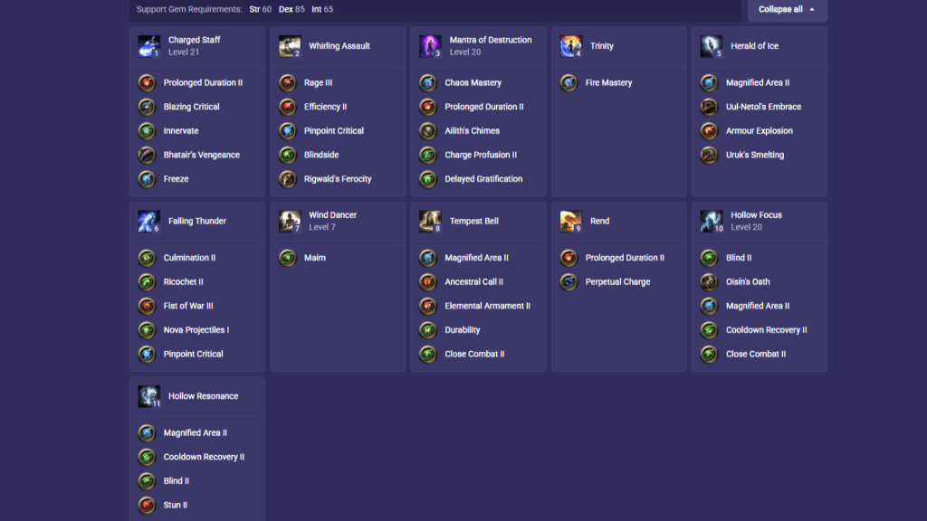 The entire skill gem tree for this build.