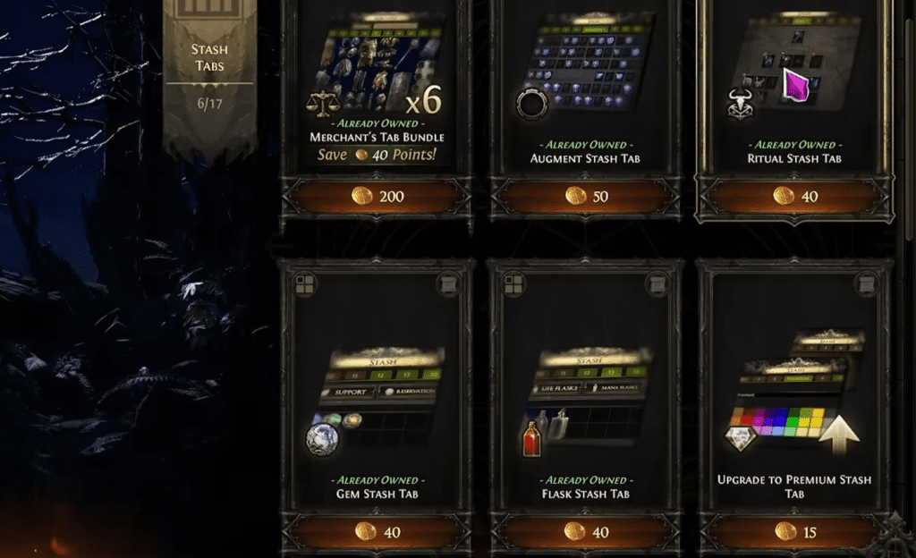The Stash Tabs shop.