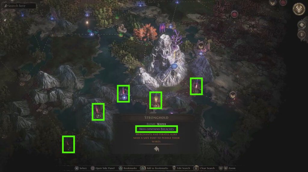 Example of areas with Breaches | Path of Exile 2