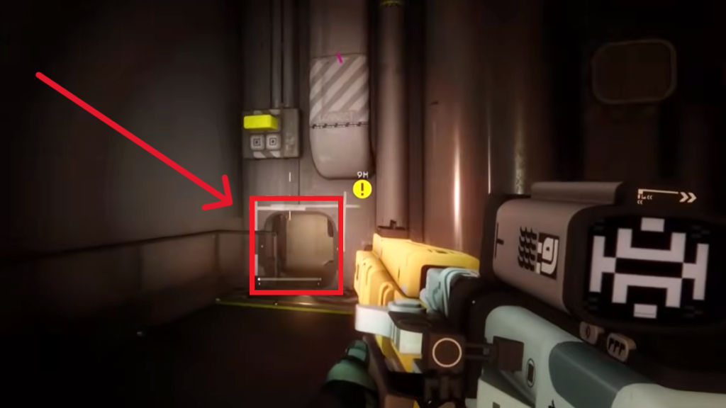 Go through the marked vent to reach the upper floors of the Complex. 