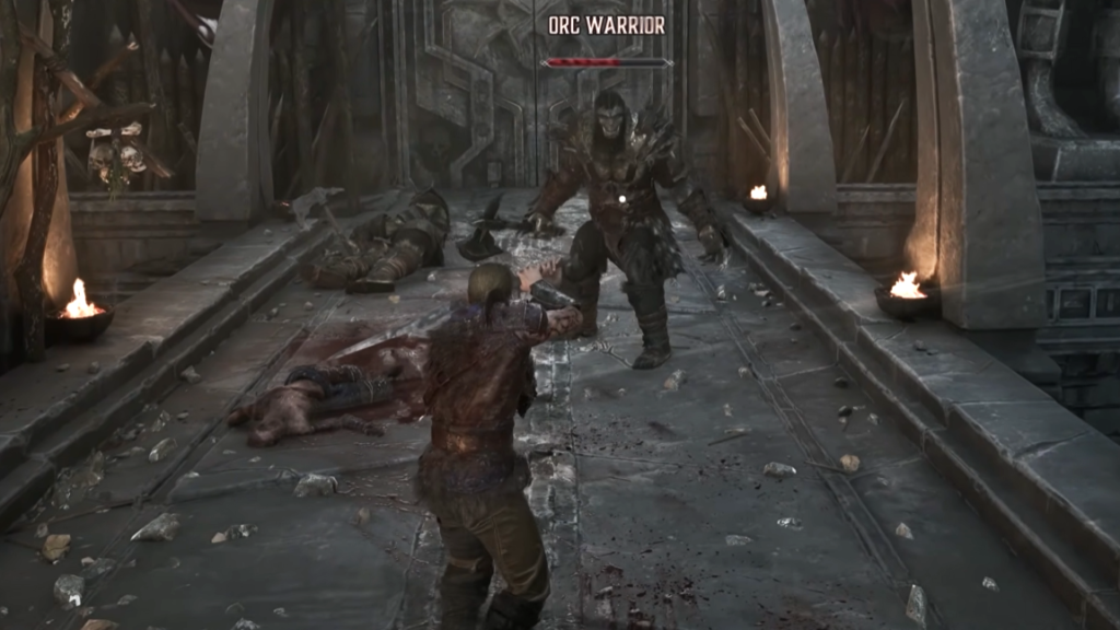 Combat against an Orc Warrior is shown here. 