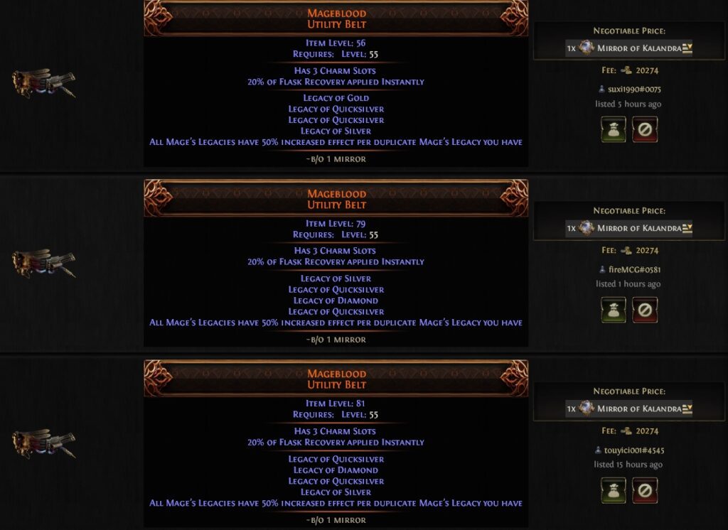 Mageblood Quicksilver and Silver Path of Exile 2
