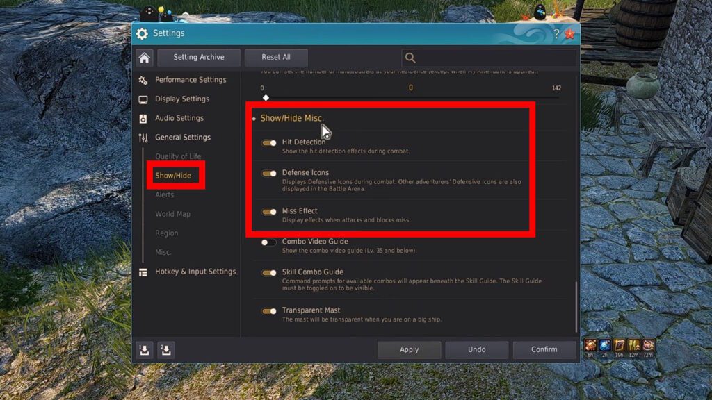 Show Hide combat status | Black Desert Online Settings