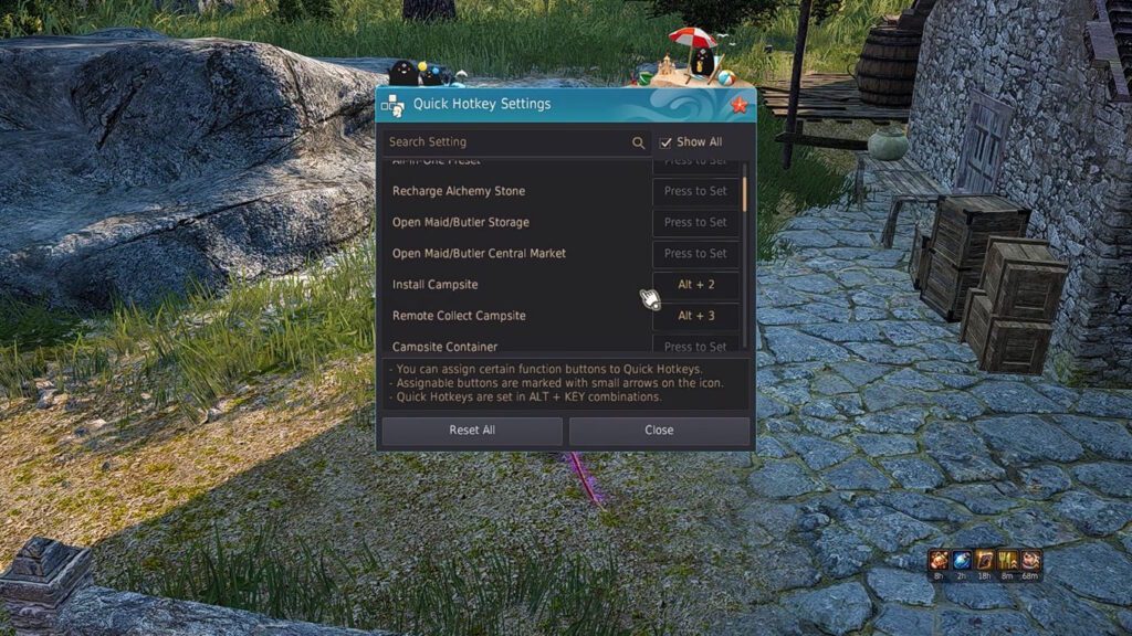 The Quick Hotkey Settings | Black Desert Online Settings