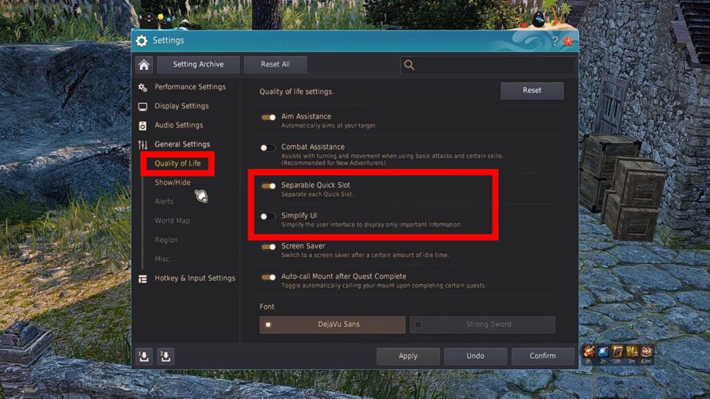 UI Quality of Life settings | Black Desert Online Settings