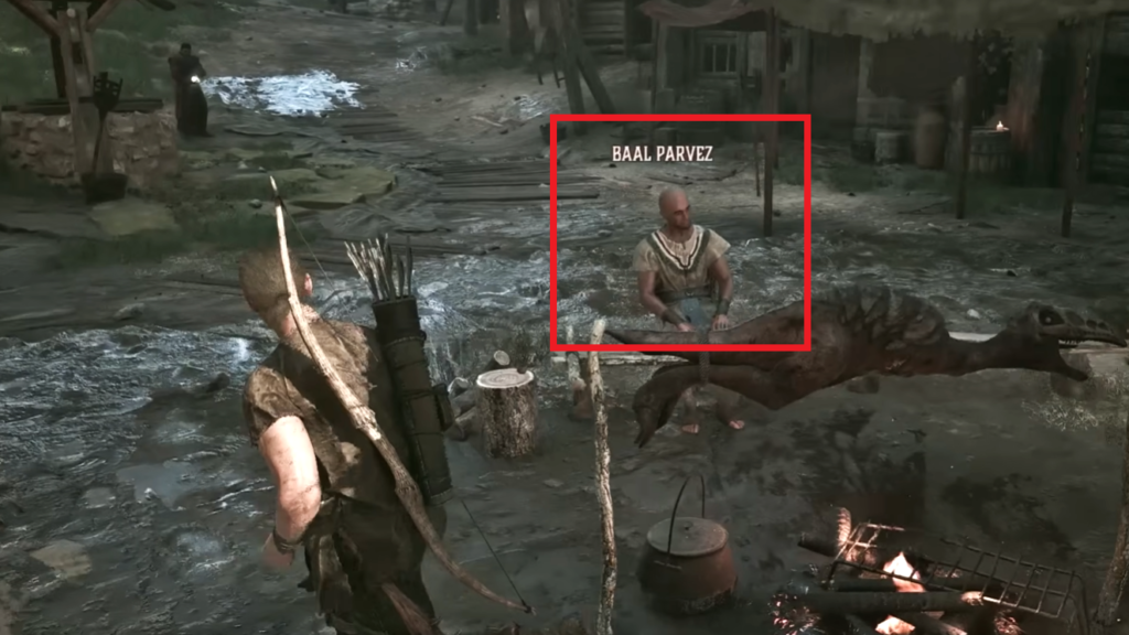 The NPC called "Baal Parvez" will escort you to the Swamp Camp. 