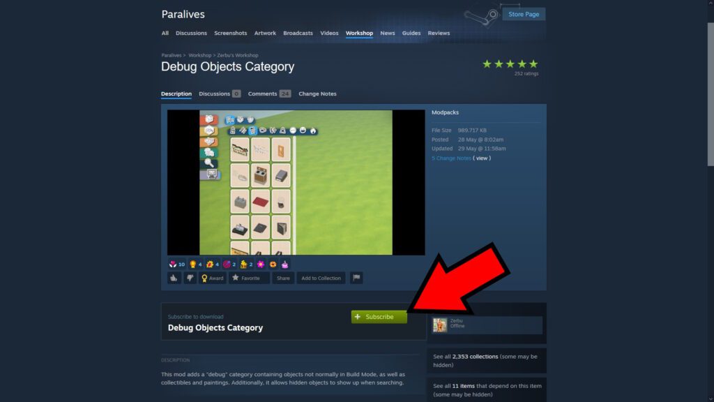 Debug Objects Category mod in the Steam Workshop | Paralives
