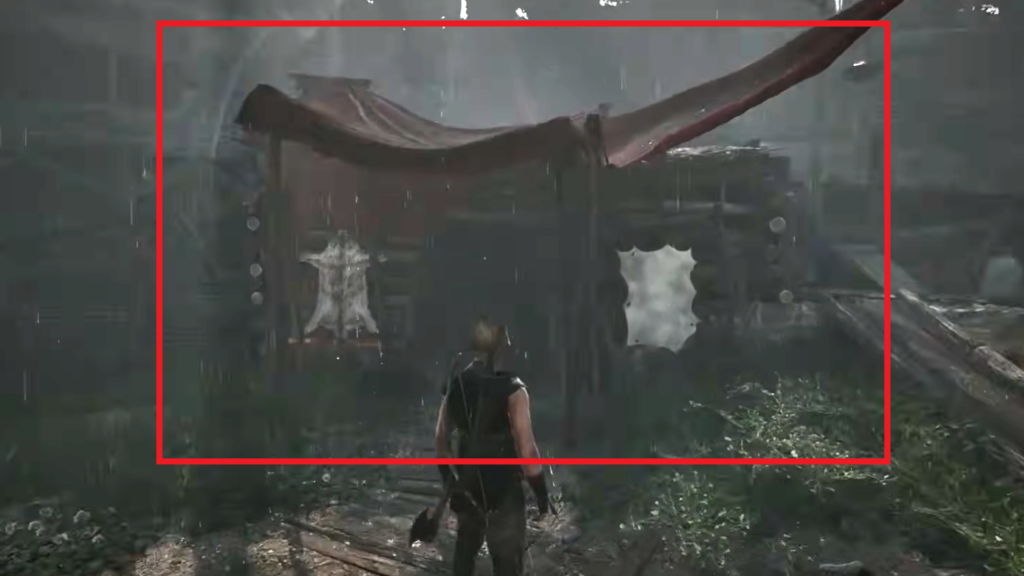 This Hut with Red Tarp over it has a chest inside which contains the "Old Recipe".
