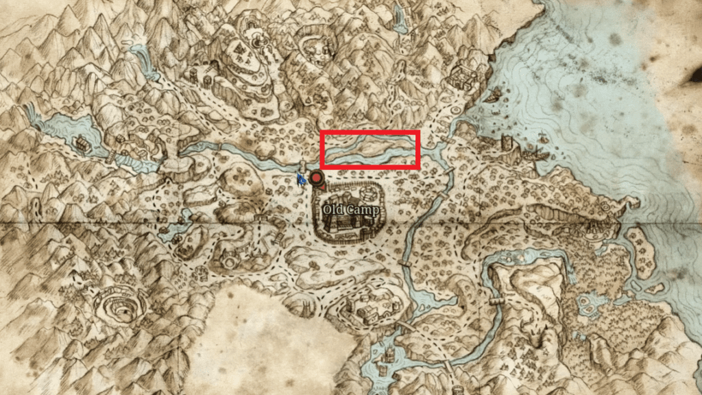 The location of a small island marked on the map which has Juvenile Scavengers.