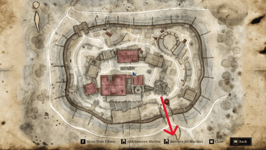 Head out of the Southern Gate of the Old Camp and head straight.