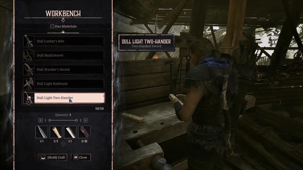 Dull Light Two-Hander craft | Gothic 1 Remake