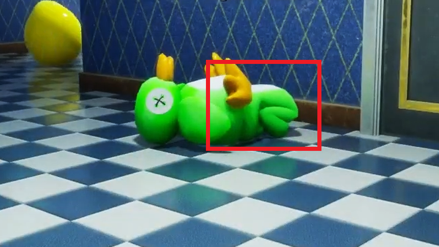 Example of blending in by extending the overall look and appearance of a stuffed toy.