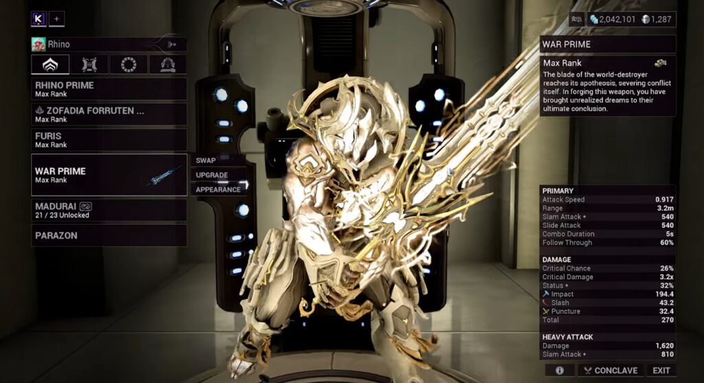 War Prime Warframe