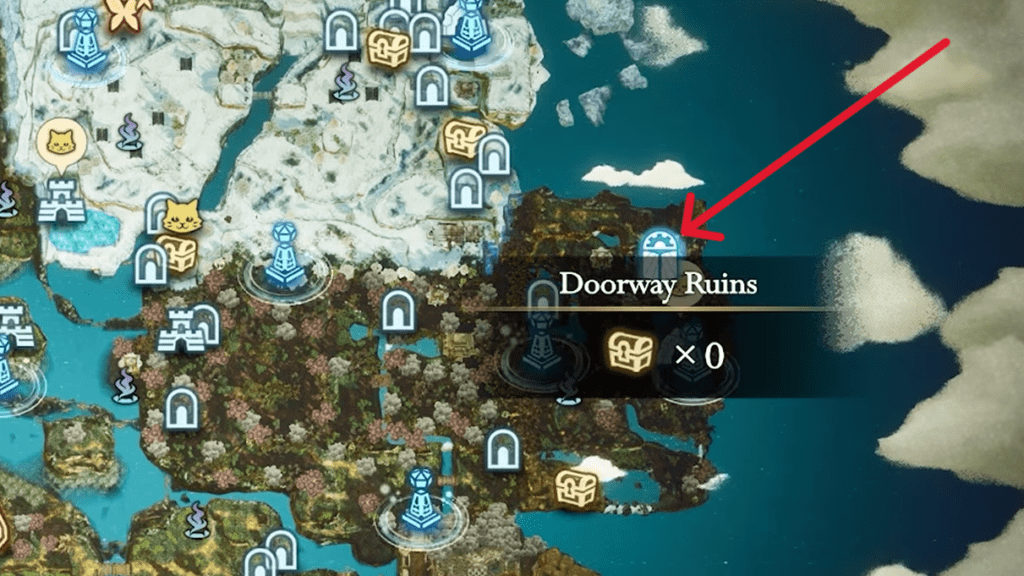 The location of the "Doorway Ruins" for the Age of Reconstruction is marked on the map here.