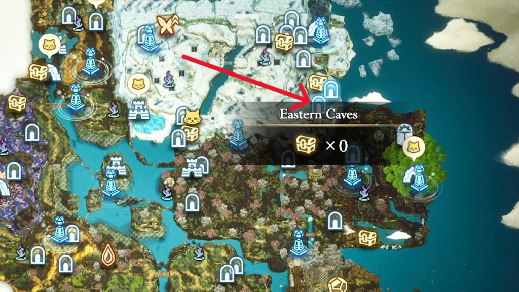 The location of the "Eastern Caves" for the Age of Reconstruction is marked on the map here.